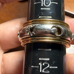 Silver and Gold men's spinner   Ring